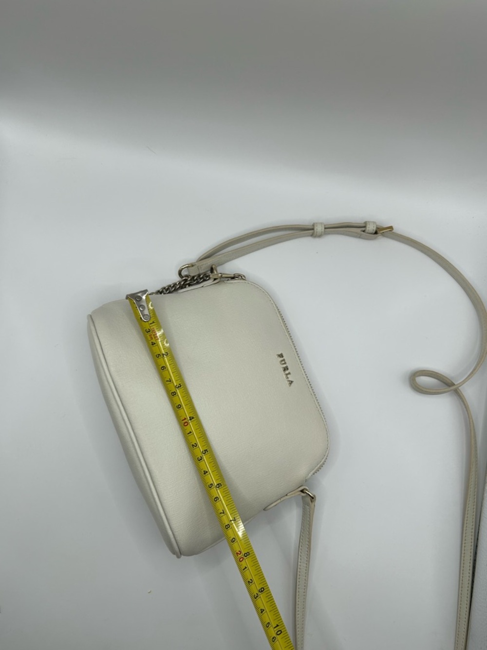 Furla Ivory Leather Crossbody Bag with Gold Hardware - Picture 6 of 8